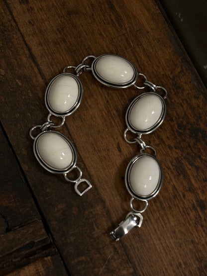 German 835 white resin silver bracelet