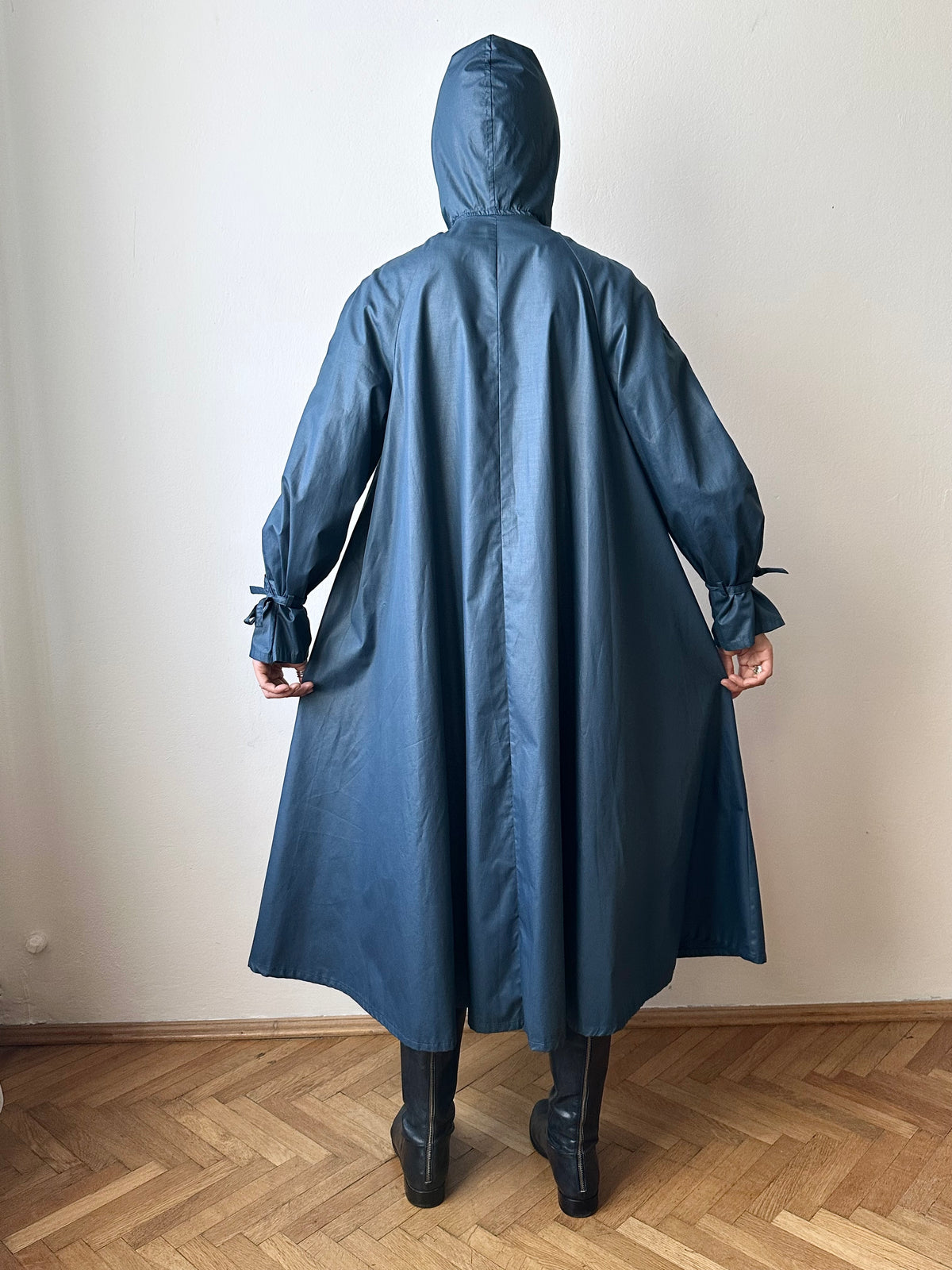 70-80s Austria steel blue raincoat