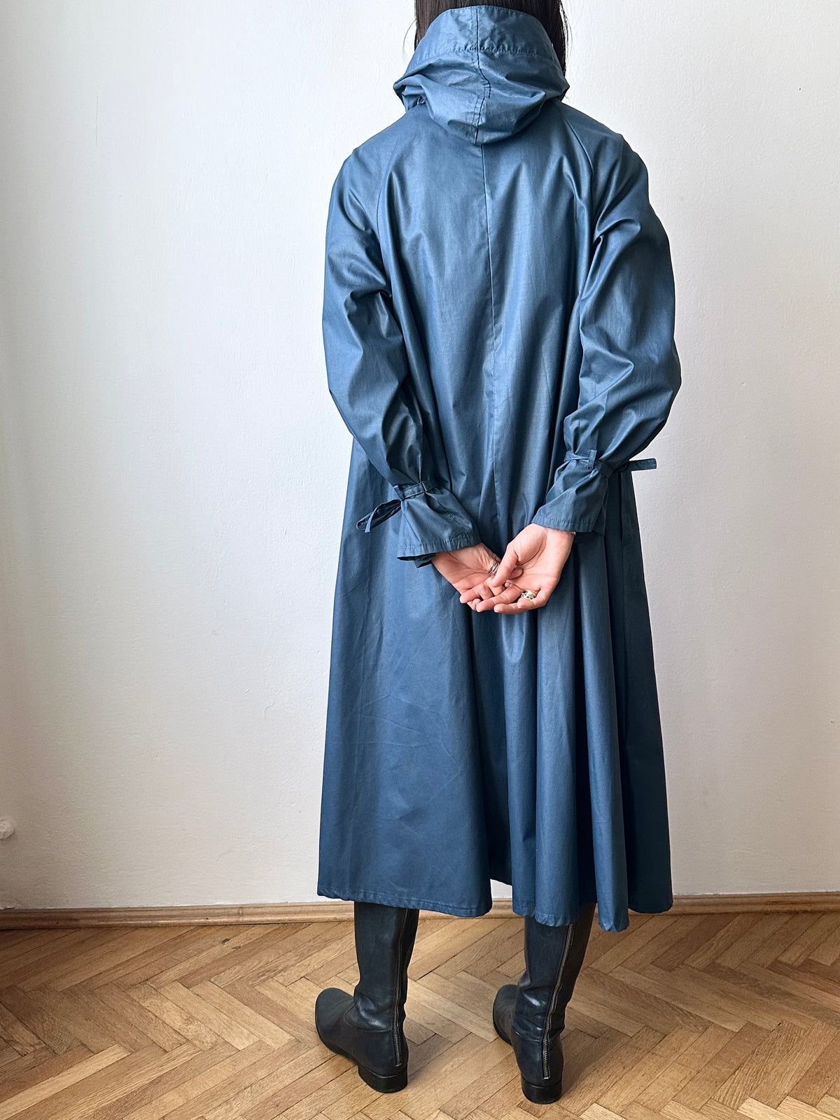70-80s Austria steel blue raincoat