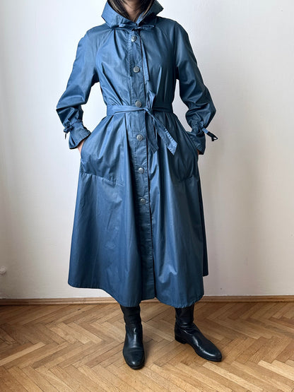 70-80s Austria steel blue raincoat