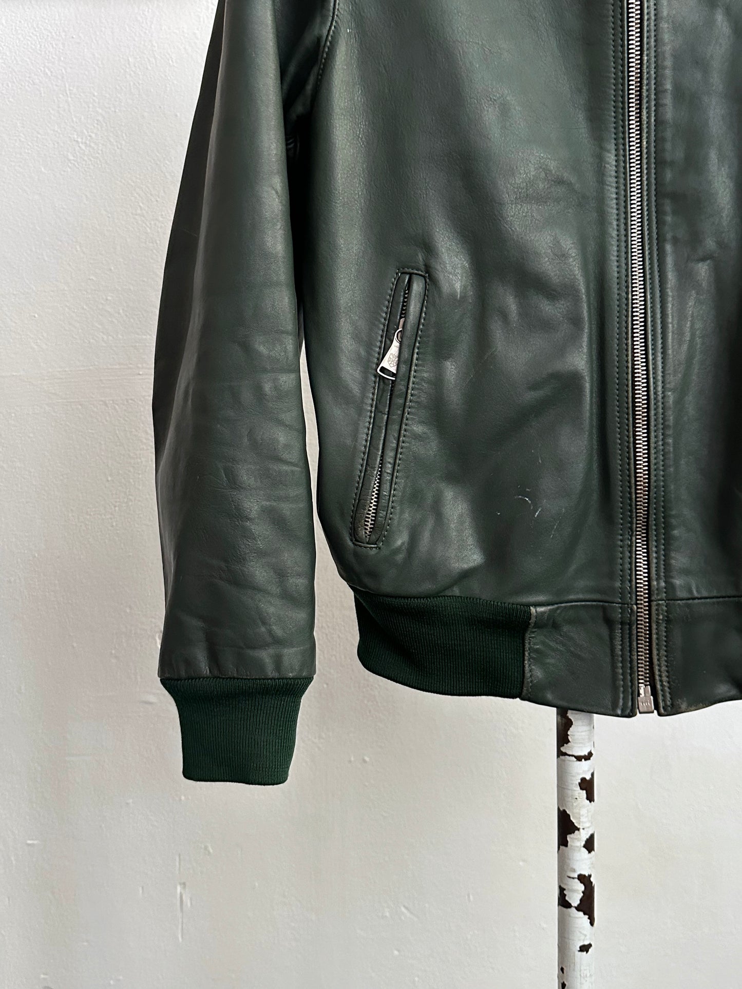 1980s West German Border Guard Leather Jacket