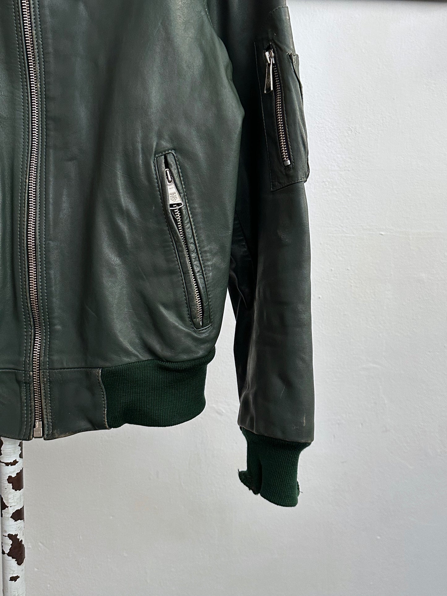 1980s West German Border Guard Leather Jacket
