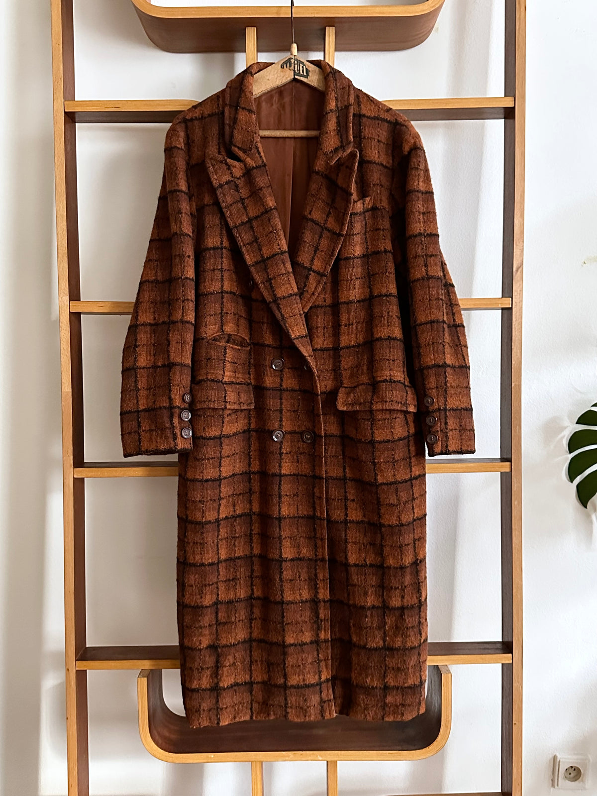 70s Czechoslovakia plaid coat