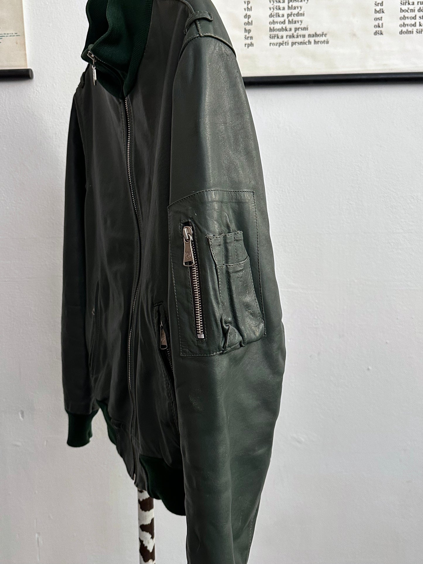 1980s West German Border Guard Leather Jacket