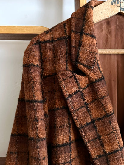 70s Czechoslovakia plaid coat