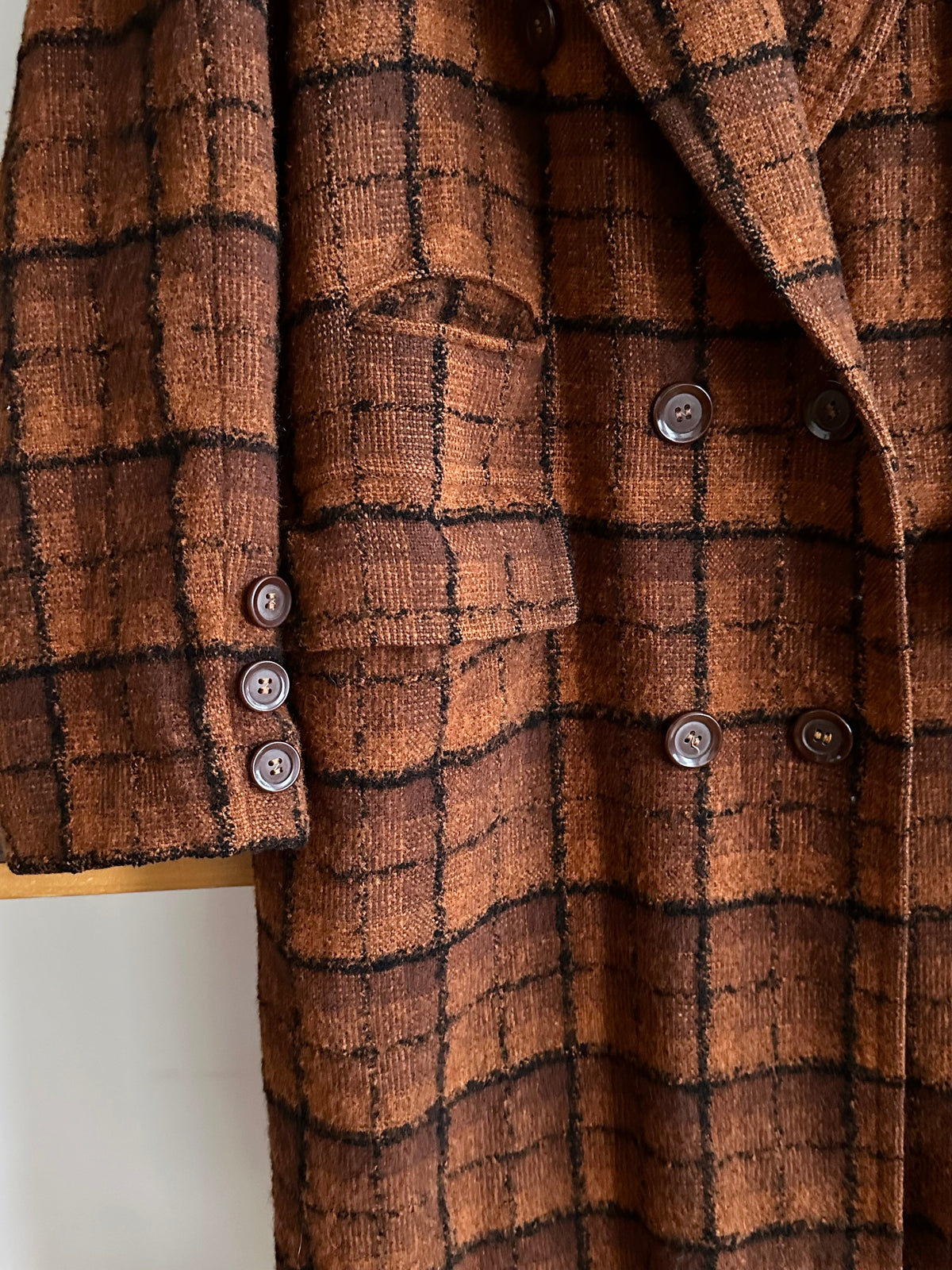 70s Czechoslovakia plaid coat