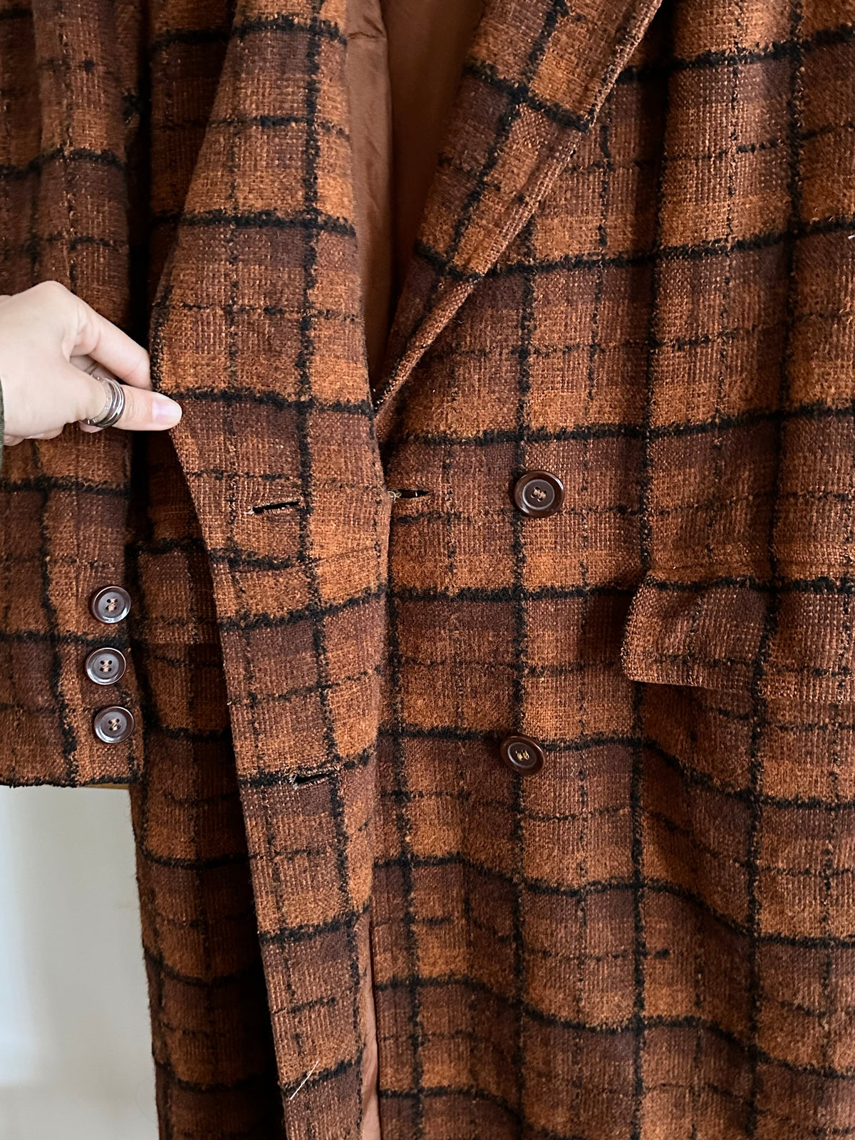70s Czechoslovakia plaid coat