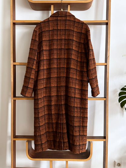 70s Czechoslovakia plaid coat