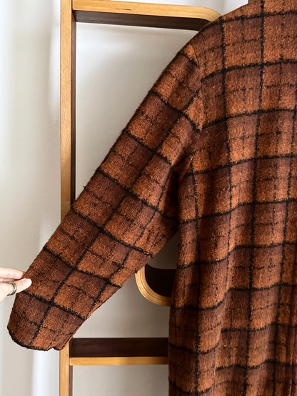70s Czechoslovakia plaid coat