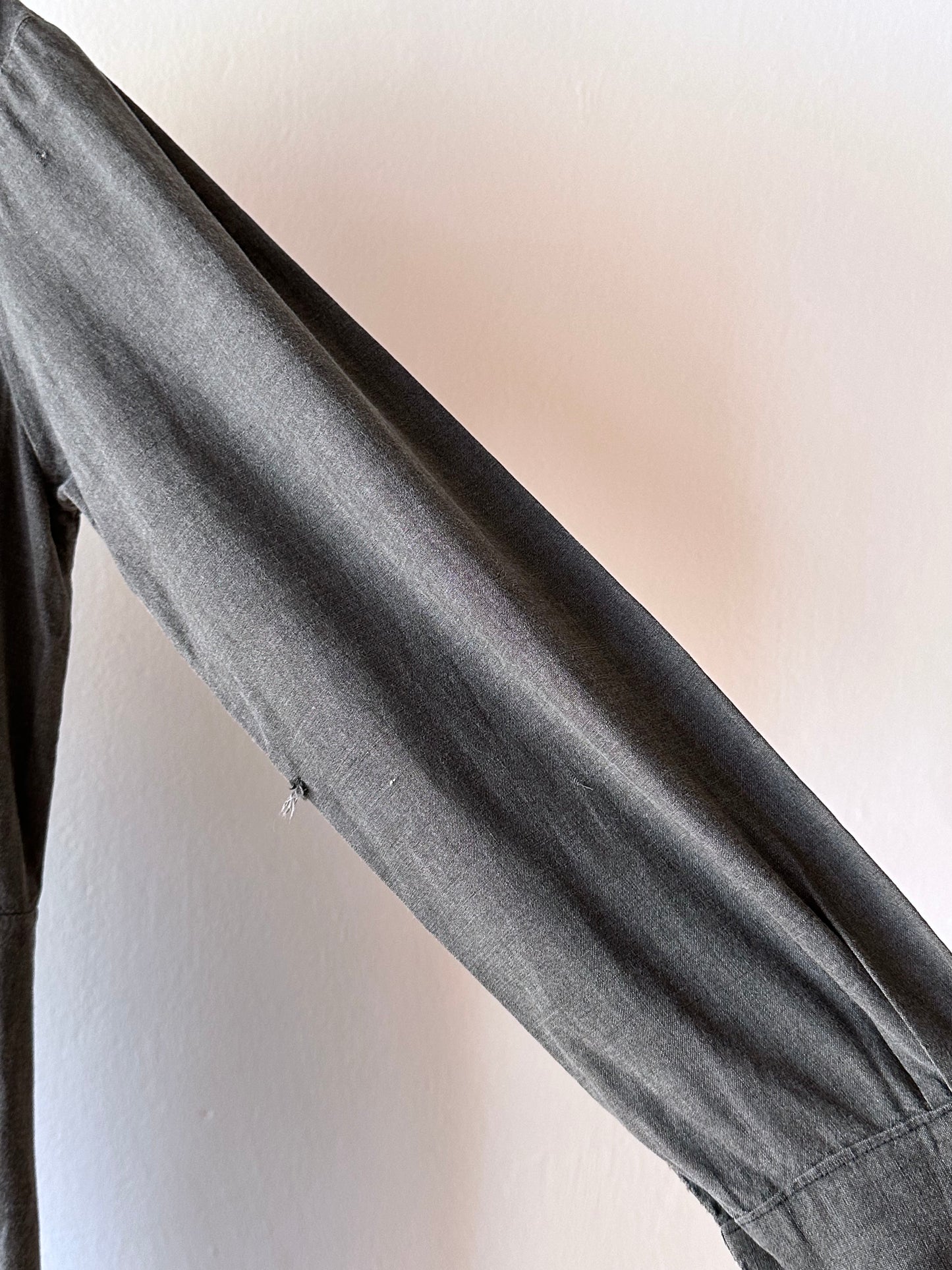 French vintage black chambray shirt dress