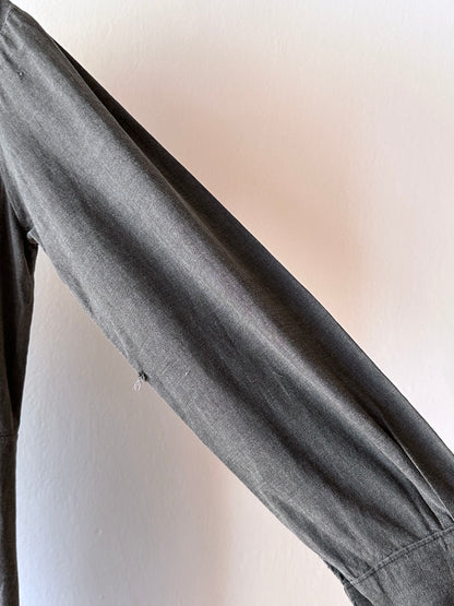 French vintage black chambray shirt dress