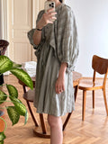 gray cotton dress