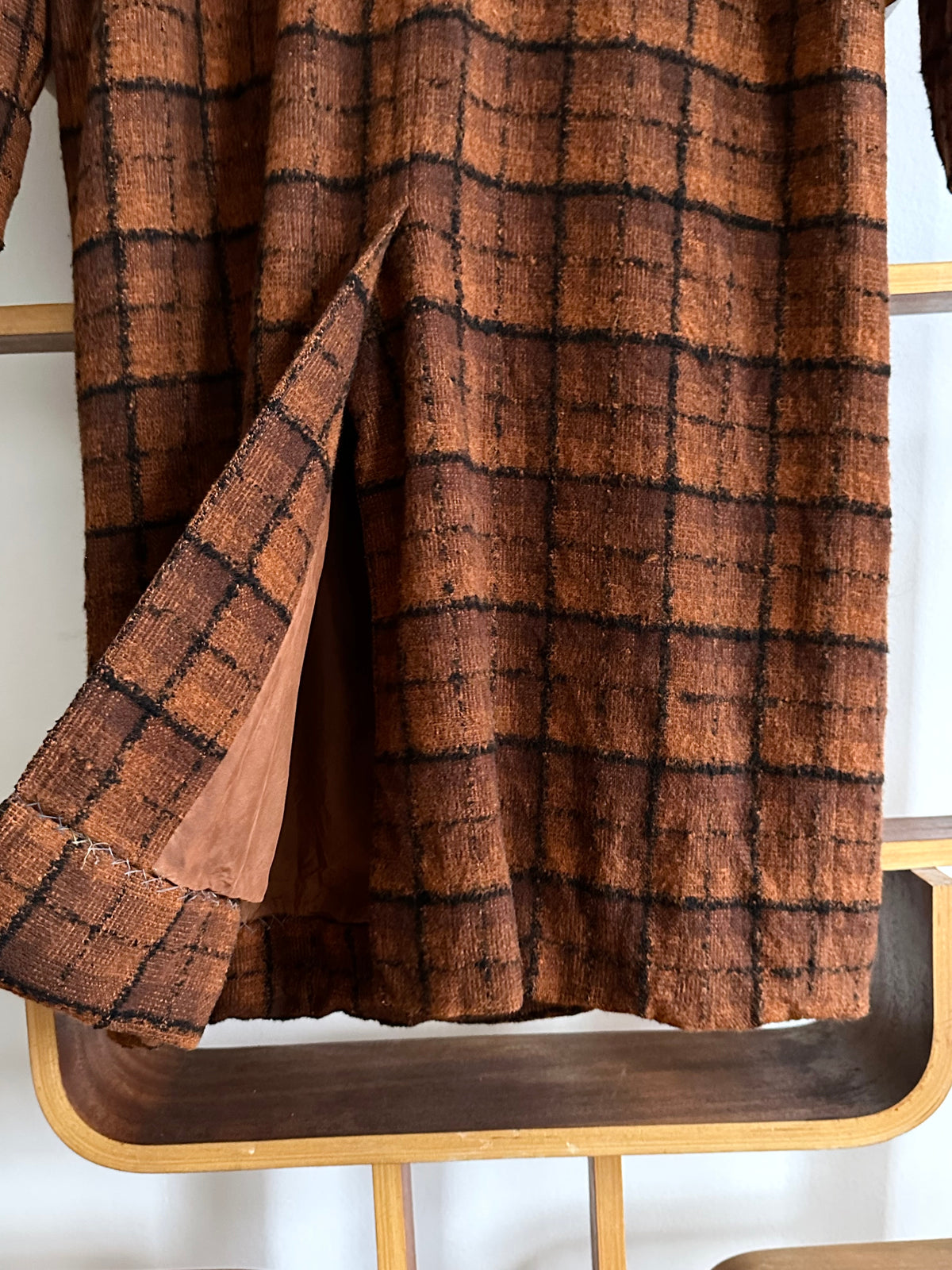 70s Czechoslovakia plaid coat