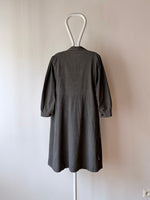 French vintage black chambray shirt dress