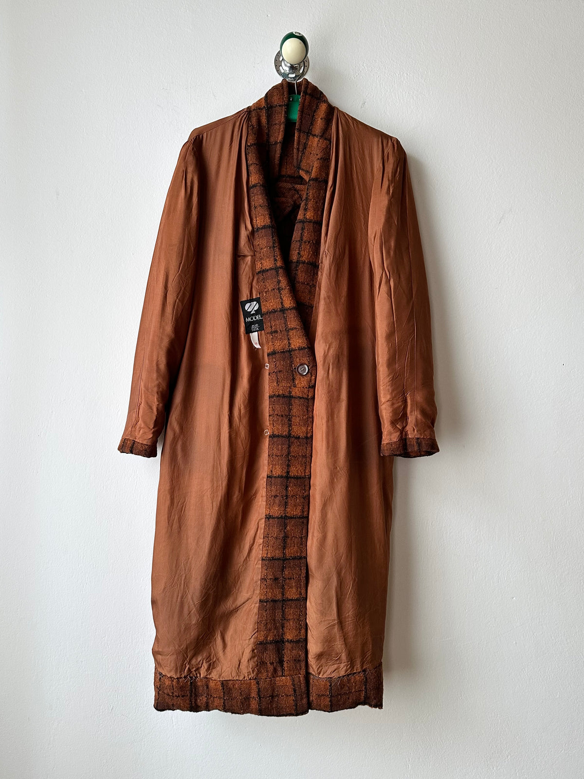 70s Czechoslovakia plaid coat