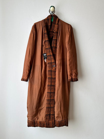 70s Czechoslovakia plaid coat