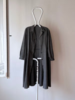 French vintage black chambray shirt dress