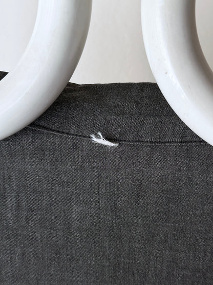 French vintage black chambray shirt dress