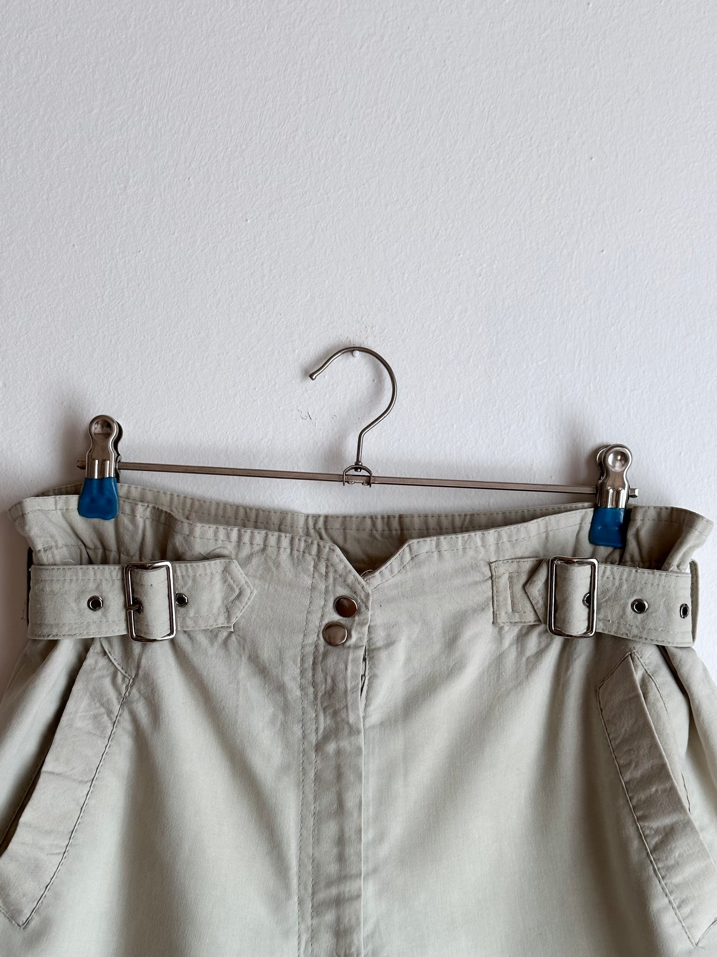 belted cotton shorts