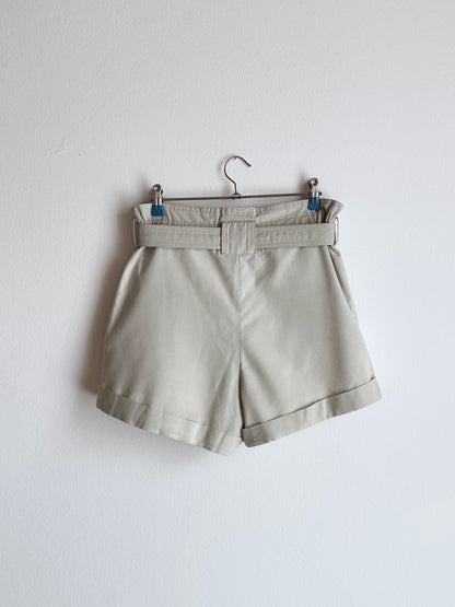 belted cotton shorts