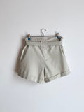 belted cotton shorts