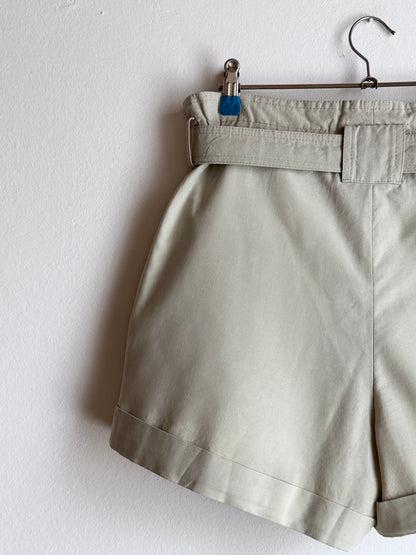 belted cotton shorts