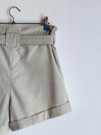 belted cotton shorts