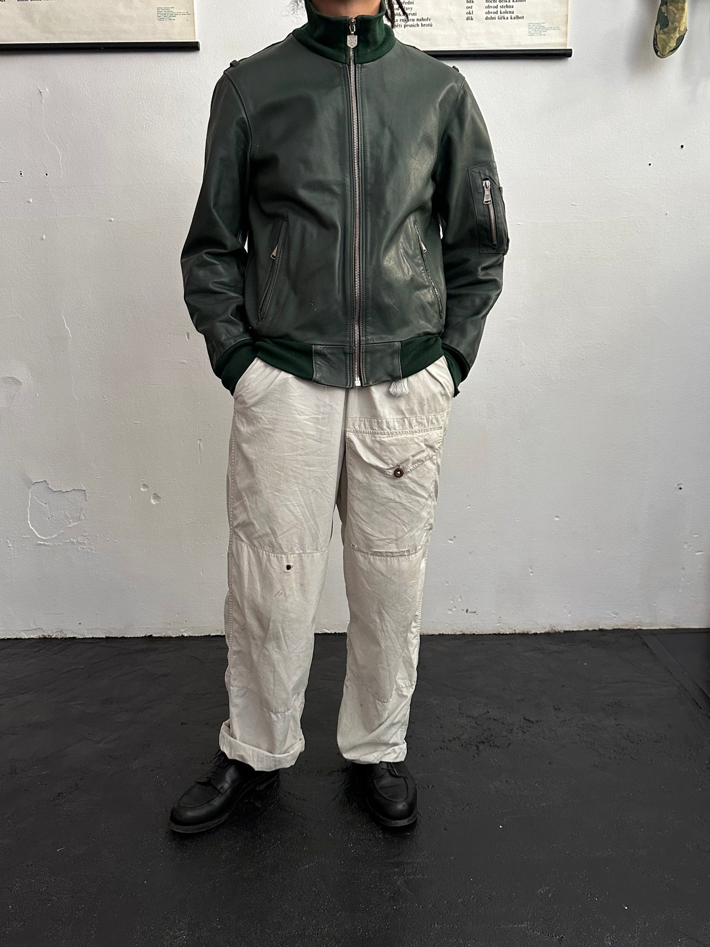 1980s West German Border Guard Leather Jacket