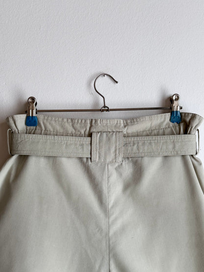 belted cotton shorts
