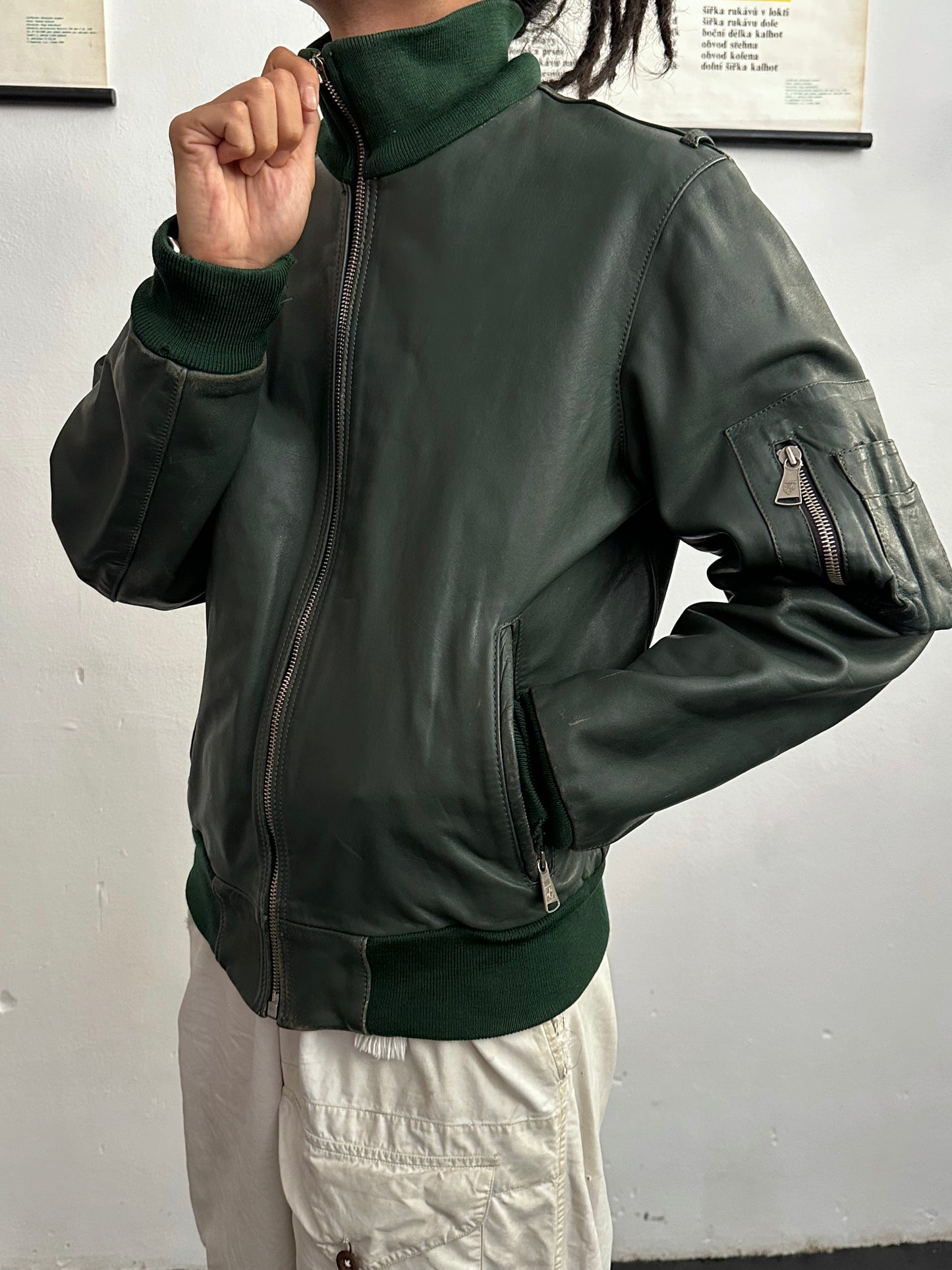 1980s West German Border Guard Leather Jacket