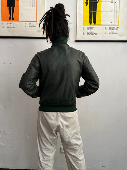 1980s West German Border Guard Leather Jacket