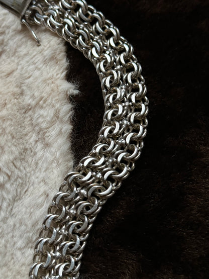 German silver 800 double garibaldi chain bracelet