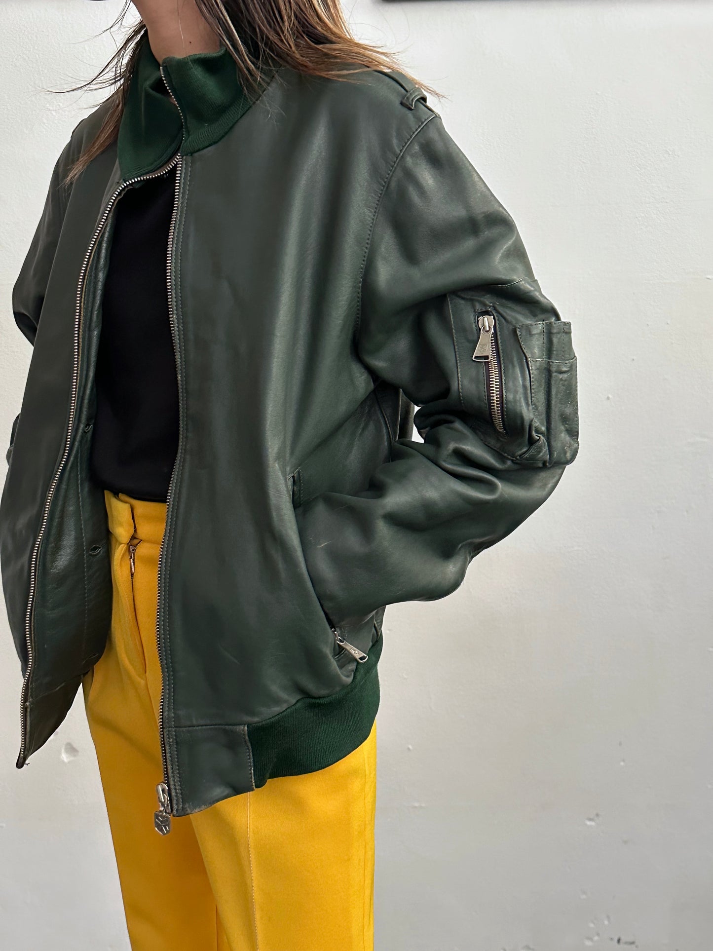 1980s West German Border Guard Leather Jacket