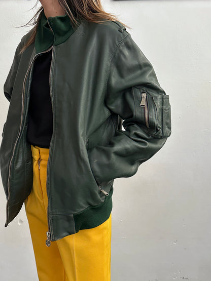 1980s West German Border Guard Leather Jacket