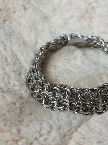German silver 800 double garibaldi chain bracelet