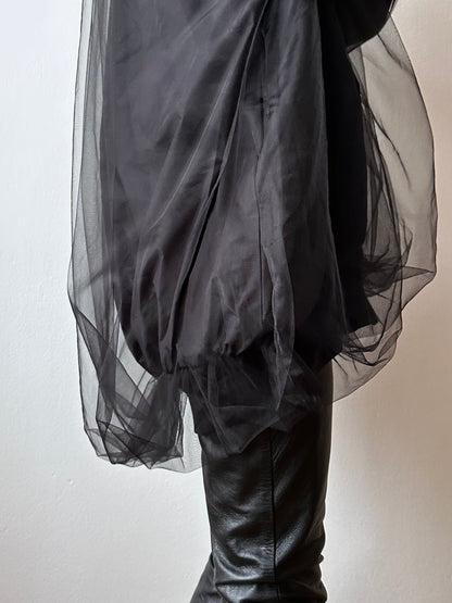 deadstock oversized tulle parka handmade in Croati