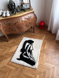 60s 60's 1960s 1960's vintage pile rug handmade fiber lady hair tapestry mid century modern space age abstract ヴィンテージ ラグ 絨毯 France フランス アブストラクト ミッドセンチュリー