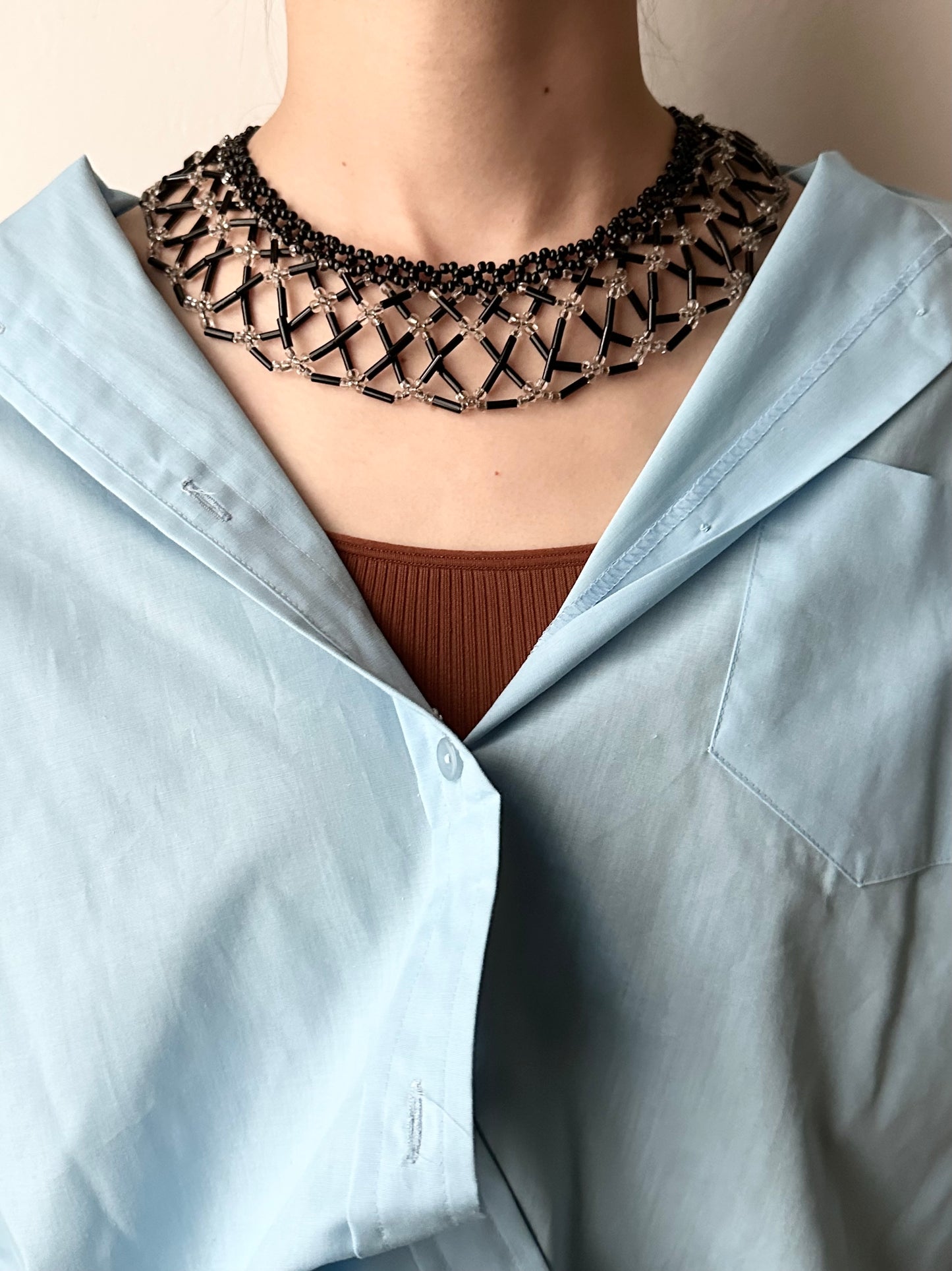 Czechoslovakia vintage beaded collar