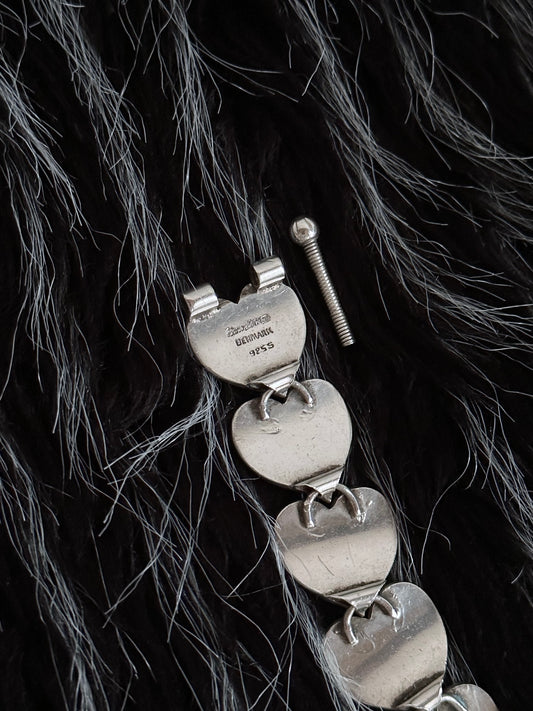 Hans Hansen DENMARK 925S heart
bracelet stamps Scandinavian jewelry 北欧 スカンジナビア デザイン