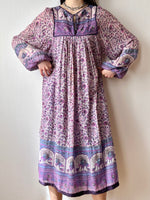 indian cotton bohemian dress gauze インド綿 ドレス インディアンコットン コットン ボヘミアン 花柄 70s 70's 1970s 1970's ヒッピー hippie