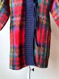 plaid mohair knit jacket