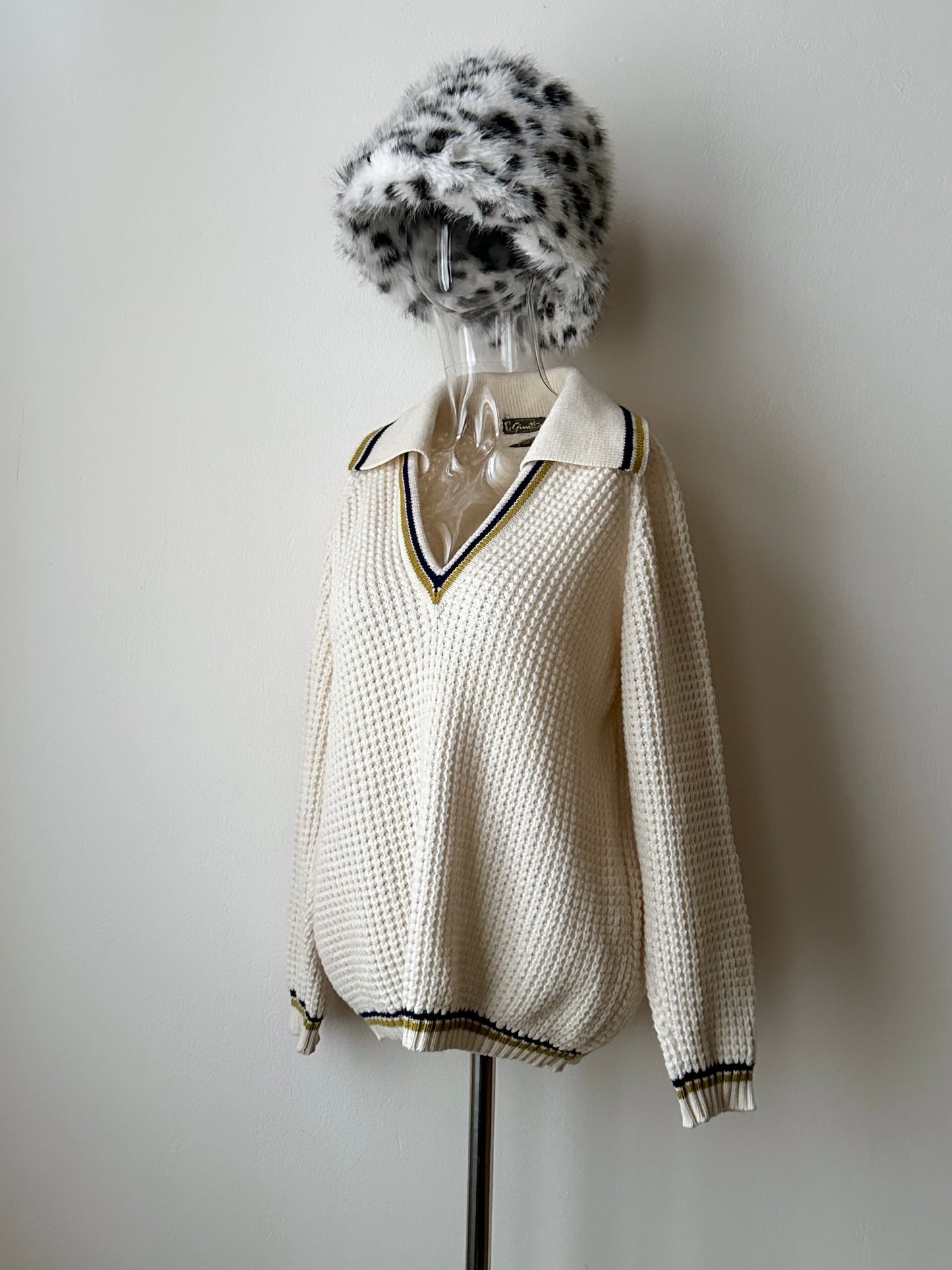 80s waffle knit sweater