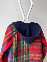 plaid mohair knit jacket