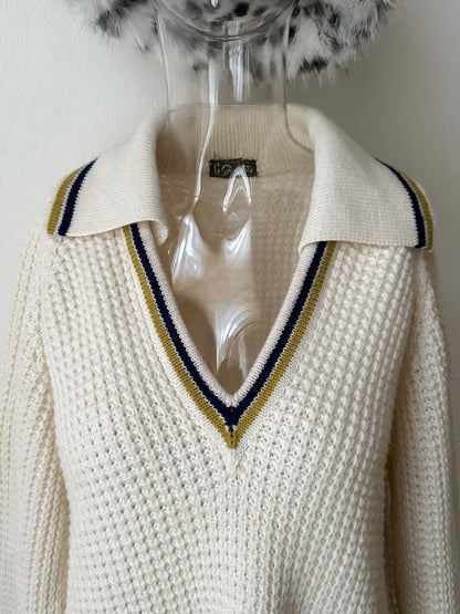 80s waffle knit sweater