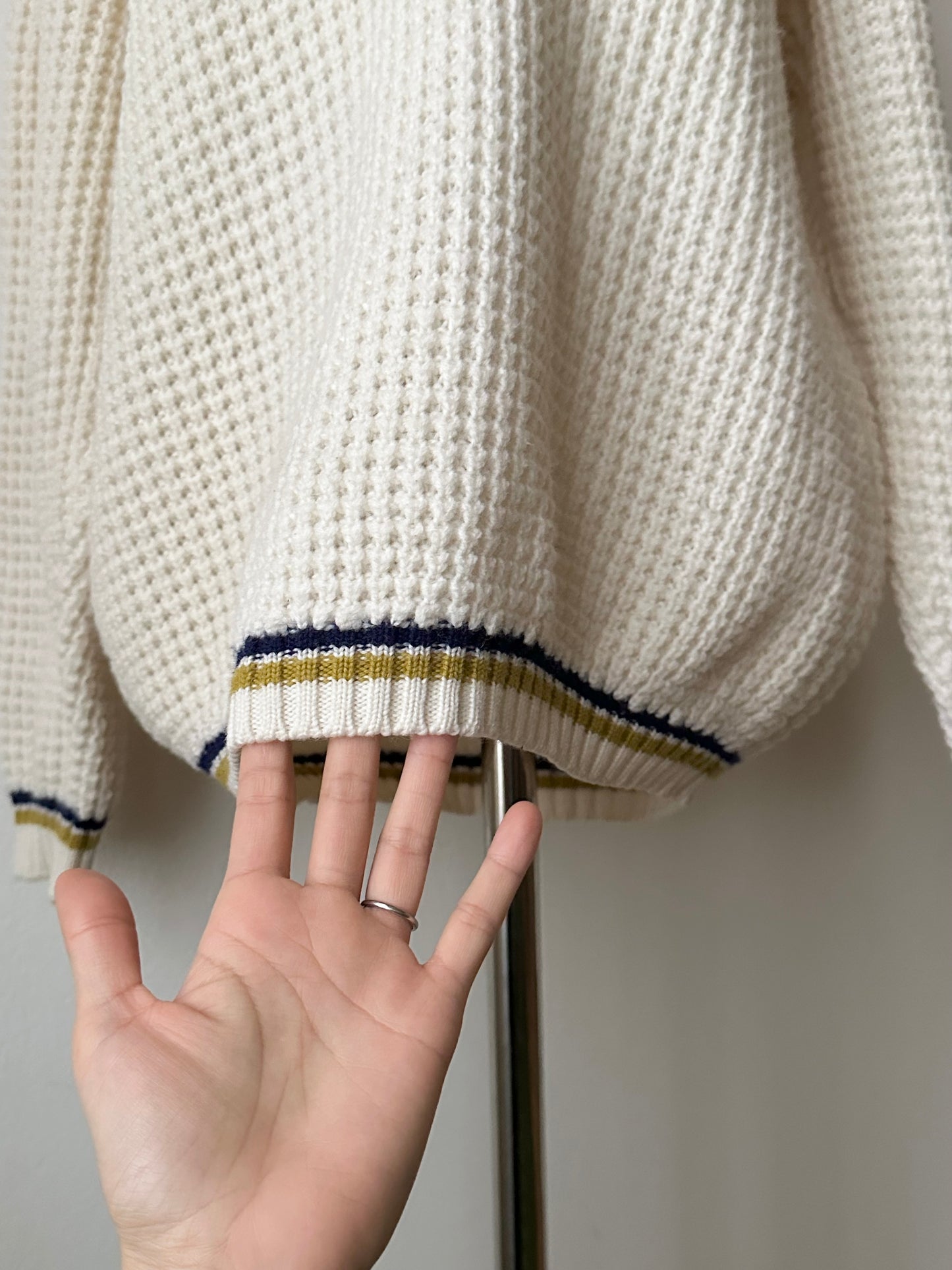 80s waffle knit sweater