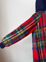 plaid mohair knit jacket