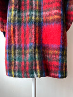 plaid mohair knit jacket