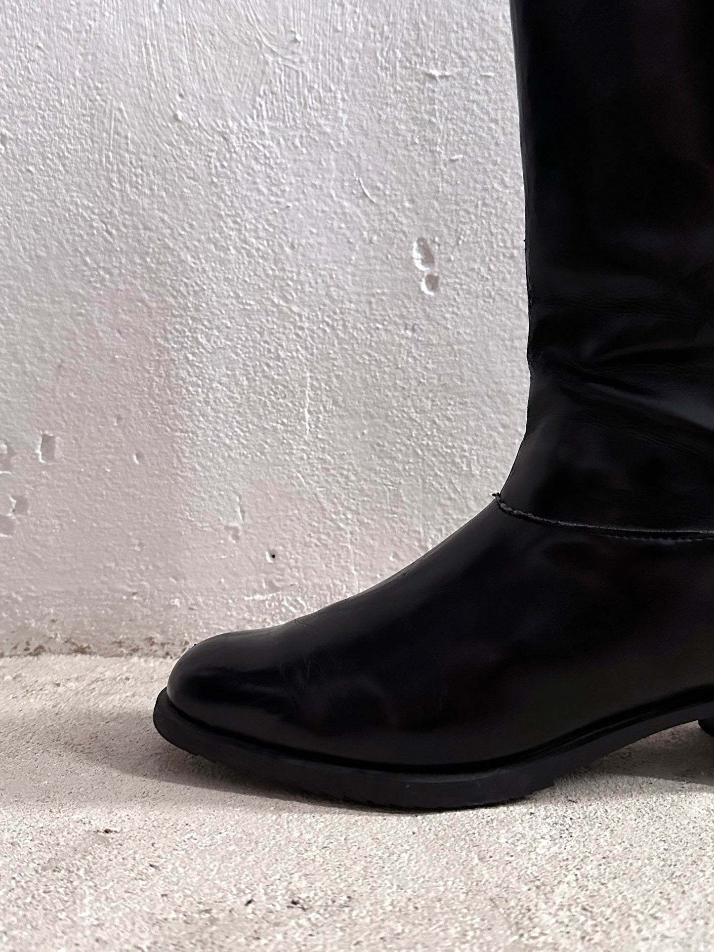 Late 70s-80s PERTTI PALMROTH Black leather boots - sz 8h