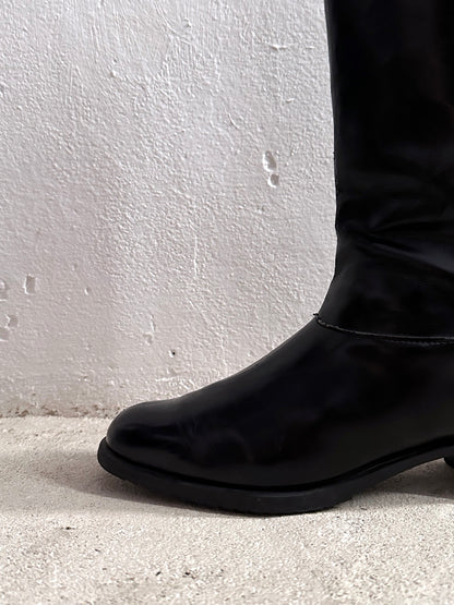 Late 70s-80s PERTTI PALMROTH Black leather boots - sz 8h