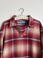 90s Italy plaid cotton flannel smock